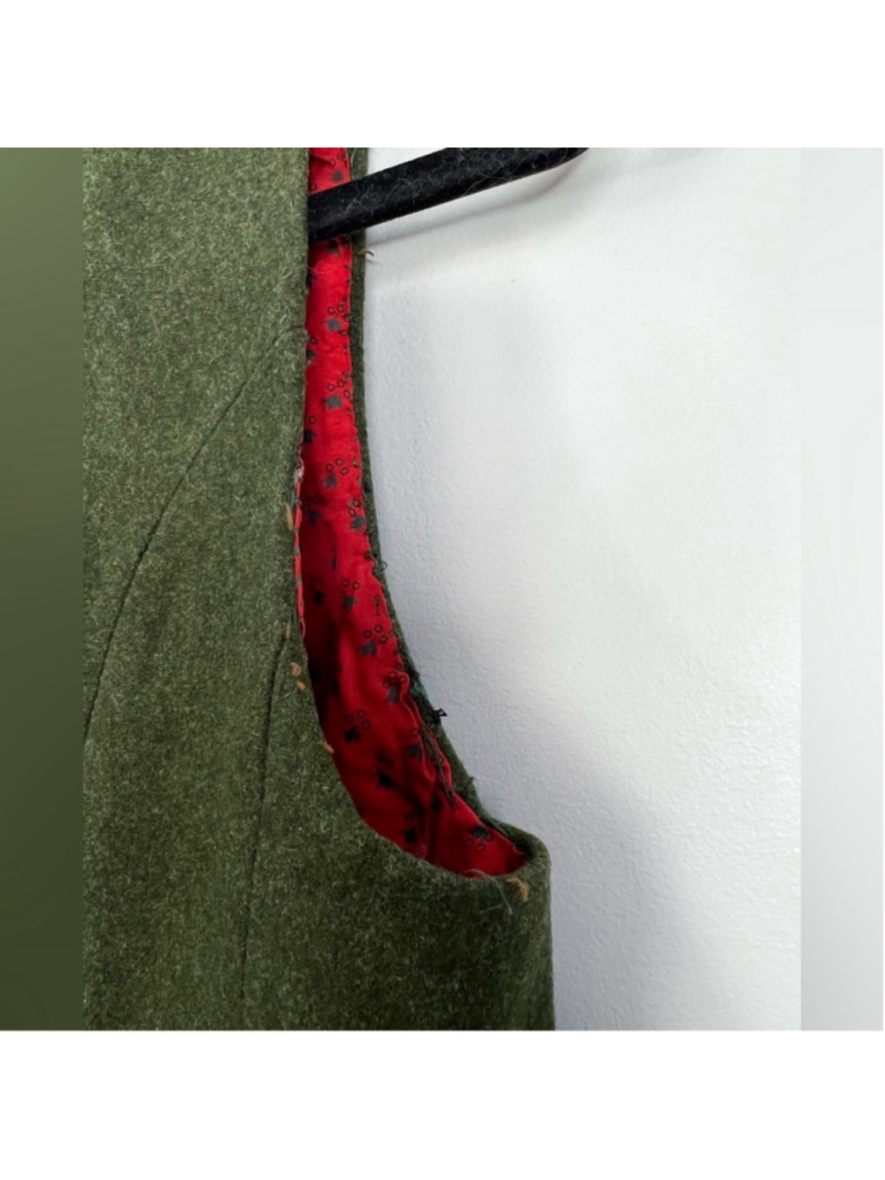 Vtg 80s 90s pure wool loden green tyrol alpinecore fitted waistcoat vest EU 36 - Picture 16 of 17